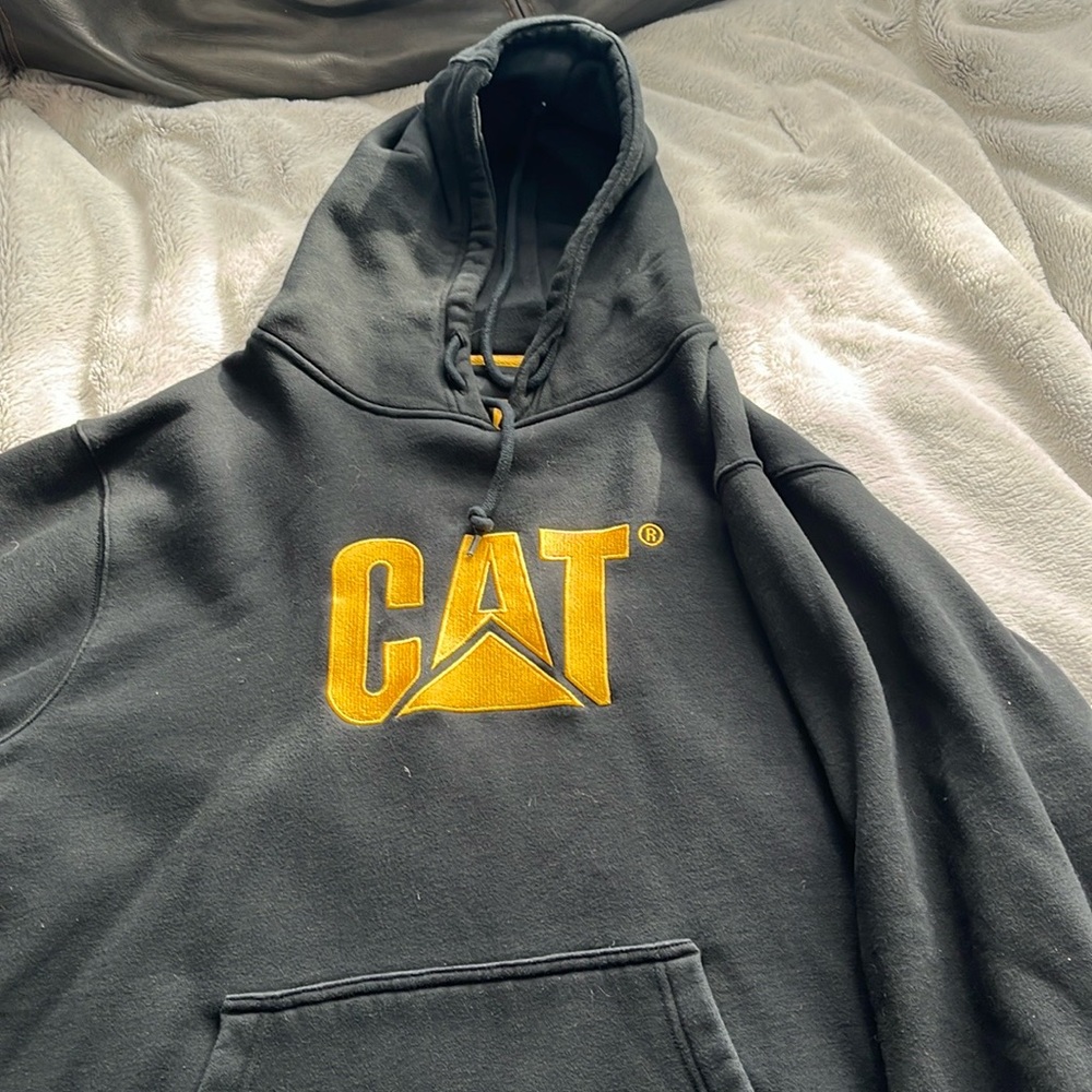 Caterpillar XXL Black/Yellow Stitch Heavyweight Hoodie